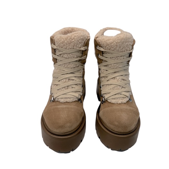 Steve Madden Women’s Reyen Platform Boots Oatmeal Suede‎ Size 8 M - Picture 4 of 8